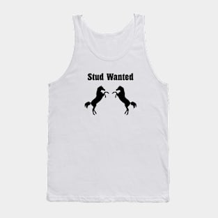 Stud Wanted Two Stallion Horses Monotone Tank Top